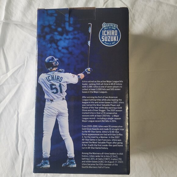 Ichiro Seattle Mariners Hall of Fame Bobblehead 8/28/22 NEW IN BOX - Picture 4 of 6